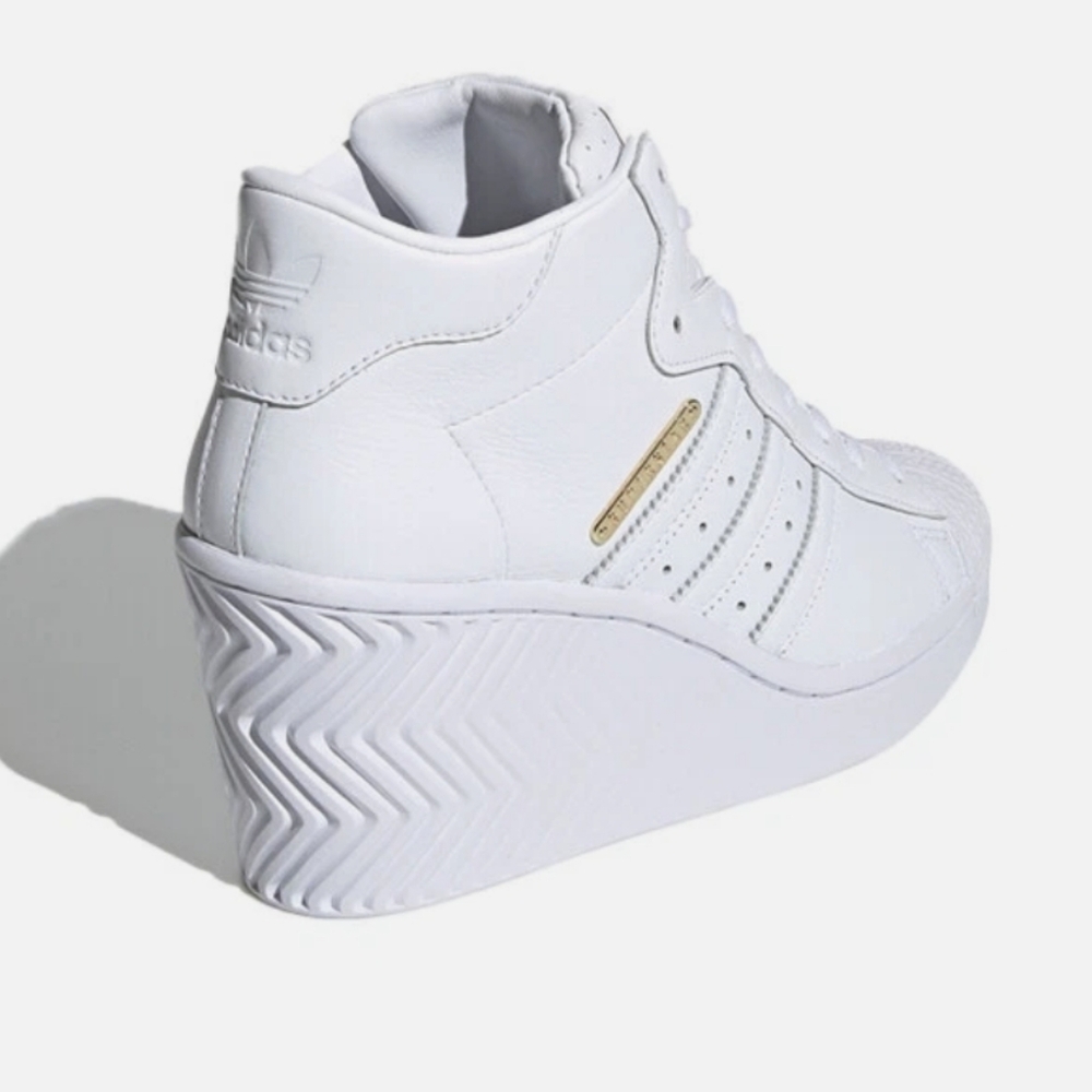 Adidas Superstar Ellure White Gold Metallic Size 6.5 - Picture 2 of 8